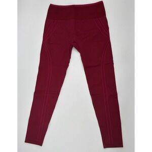 FABLETICS DARK  PINK Light Pink Stripe STRETCH KNIT ATHLETIC LEGGINGS Sz Large